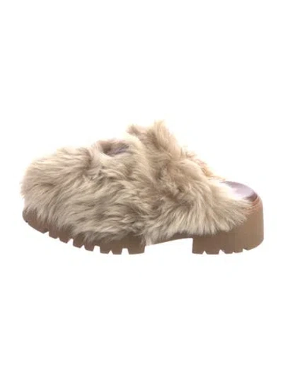 Pre-owned Celine Fur Mules In Brown