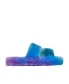Celine Fur Slippers In Blue