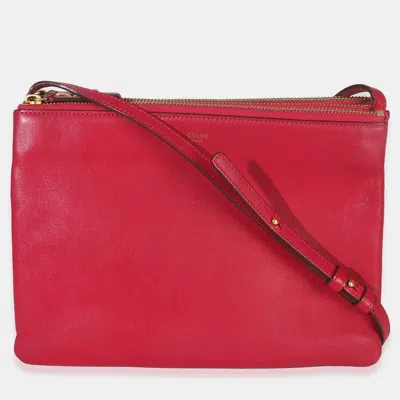 Pre-owned Celine Fuschia Pink Lambskin Large Trio Crossbody
