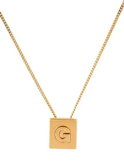 Pre-owned Celine 'g' Pendant Necklace, 16.25", 16.25" In Multi