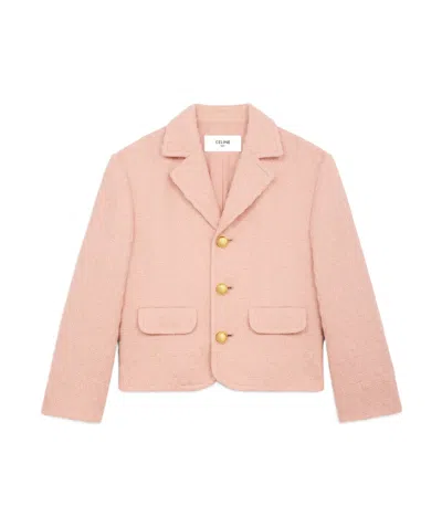 Celine Garance Jacket In Wool Natté In Nude & Neutrals