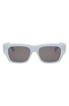 Celine Geometric 3 Dots 53mm Sunglasses In Shiny Light Blue/smoke