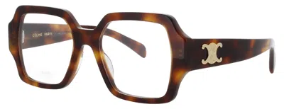 Celine Geometric Acetate Eyeglasses 52-18-135 In 053 - Blonde Havana / Demo