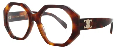 Celine Geometric Acetate Eyeglasses 54-19-145 In 053 - Blonde Havana / Demo