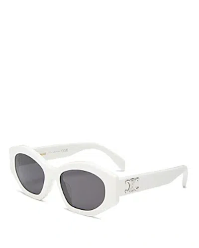 Celine Geometric Cat Eye Sunglasses, 55mm In White