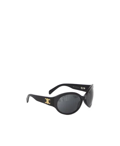 Celine Geometric Frame Sunglasses In Black