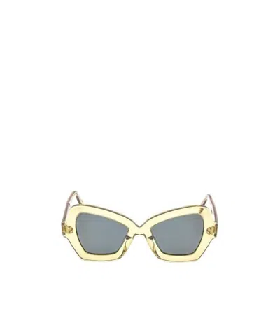 Celine Geometric Frame Sunglasses In Yellow