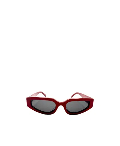 Celine Geometric-frame Tinted Sunglasses In Rosso