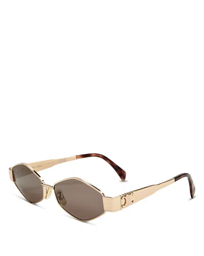 Celine Geometric Sunglasses, 54mm In Brown