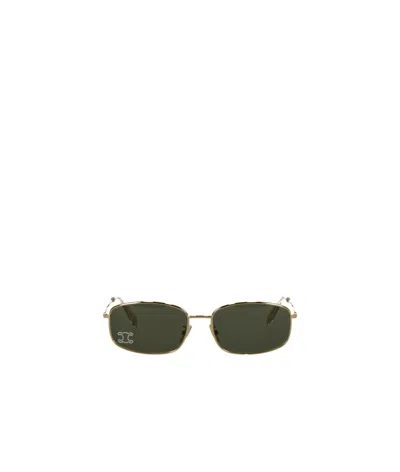 Celine Geometric Sunglasses In Green