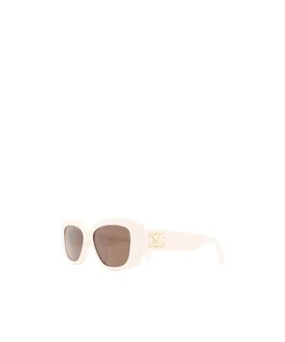 Celine Geometric Sunglasses In White