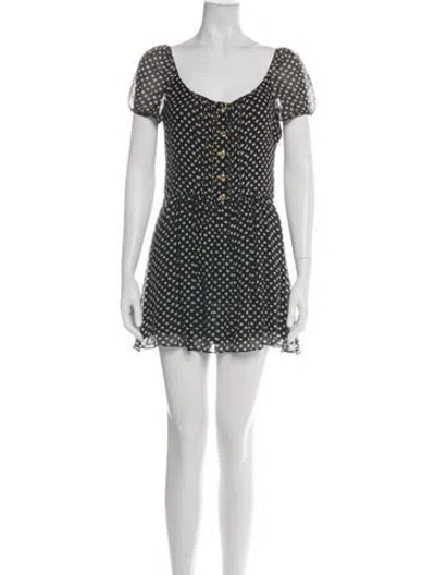 Pre-owned Celine Georgette Mini Dress In Black