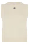 Celine Sleeveless Thin Wool Top In Gray