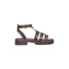 Celine Gladiator Chunky Dark Brown Leather Sandals In Brown
