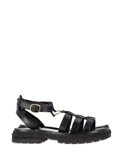 Pre-owned Celine Gladiator Lug-sole Sandals In Black