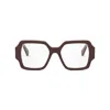 Celine Oversized Square Frame Glasses In Bordeaux