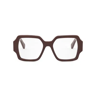 Celine Oversized Square Frame Glasses In 048 - Brown