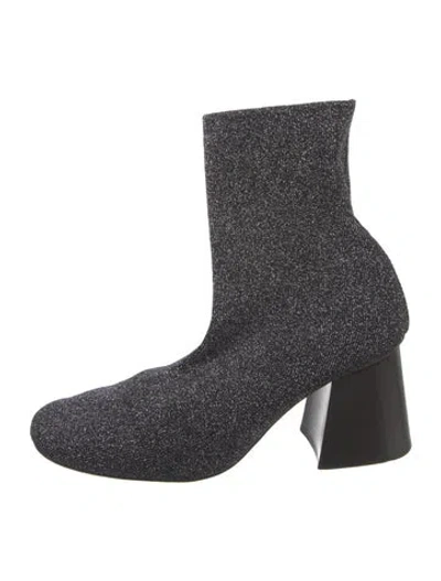 Pre-owned Celine Glitter Accents Boots In Black