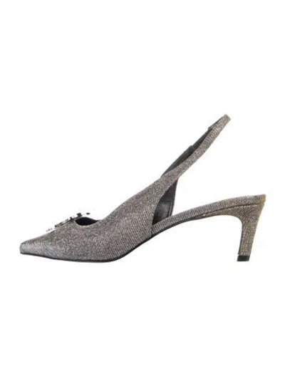 Pre-owned Celine Glitter Slingback Pumps In Multi