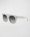 Celine Glittery Bold Acetate Square Sunglasses In Gray