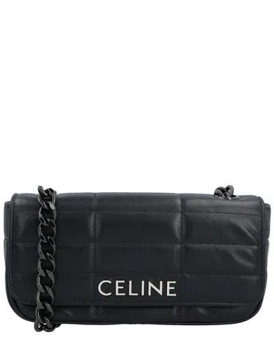 Celine Goatskin Leather Matelassé Chain Shoulder Bag