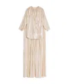 Celine Gold And Silver Mink Leather Canopy Mini Dress In Nude