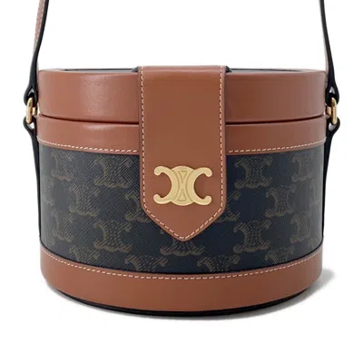 Pre-owned Celine Gold Canvas Leather Shoulder Bag ()