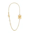 Celine Gold Decorated Brass Letter V Bracelet In Yellow