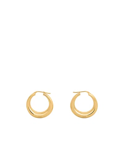 Celine Gold-faced Brass Earrings In Yellow