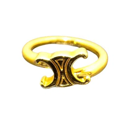 Pre-owned Celine Gold Gold Plating Band Ring ()