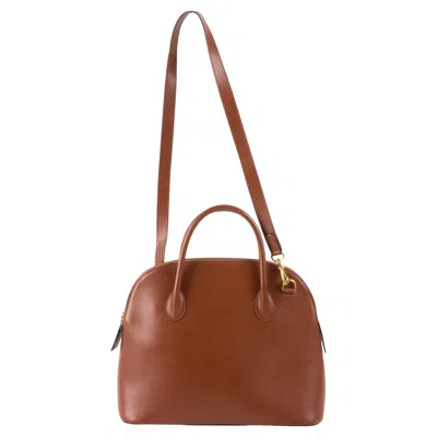 Pre-owned Celine Gold Leather Large Bolide Bag In Brown