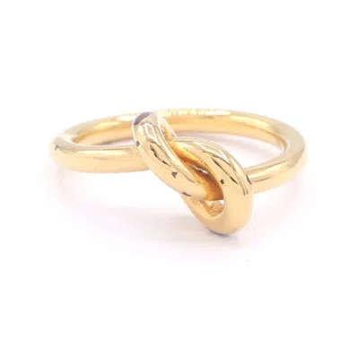 Pre-owned Celine Gold Metal Band Ring ()