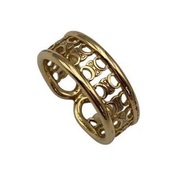 Pre-owned Celine Gold Metal Band Ring ()