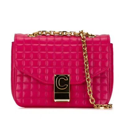 Pre-owned Celine Gold Pink Leather Shoulder Bag () In Gold, Pink