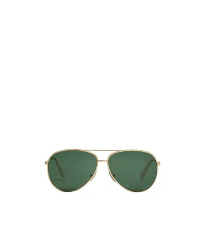 Celine Gold-tone Aviator Sunglasses In Green