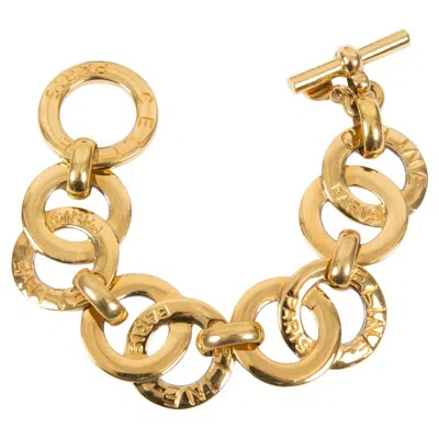 Pre-owned Celine Gold Tone Chain Bracelet In Multi