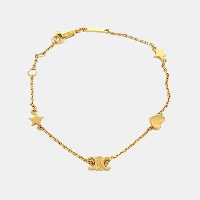 Pre-owned Celine Gold Tone Metal Bracelet In Multi