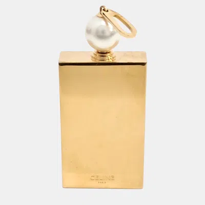 Pre-owned Celine Gold Tone Perfume Pendant In Multi