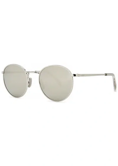 Celine Gold-tone Round-frame Sunglasses In Metallic