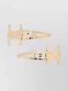 Celine Gold-tone Snap Hair Clips In Unique Shape In Gold