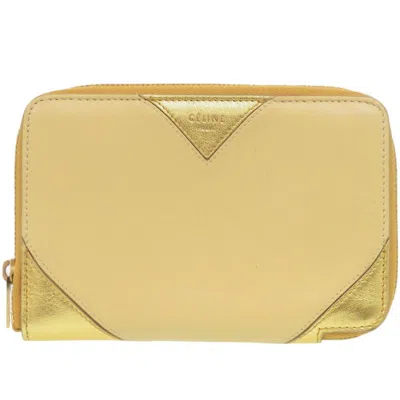 Pre-owned Celine Gold Yellow Leather Wallet (bi-fold) ()