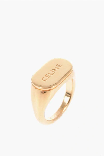 Celine Golden-effect Signet Ring