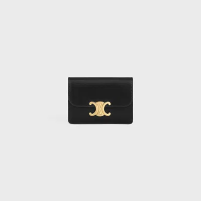 Celine Gold-plated Hardware Card Case In Red