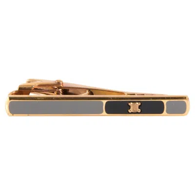 Pre-owned Celine Gold-tone Triomphe Tie Link In Multi
