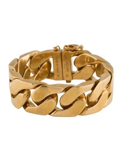 Pre-owned Celine Gourmette Curb Chain Bracelet, 6.75" In Multi