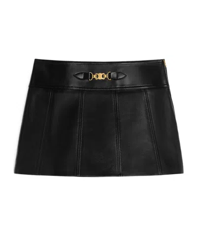 Celine Gourmette Soft Lambskin Mini Skirt In Black