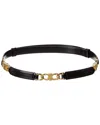 Celine Gourmette Triomphe Small Adjustable Leather Belt In Black