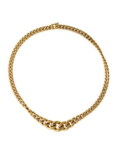 Pre-owned Celine Graduated Curb Link Chain Necklace, 15.5" In Multi