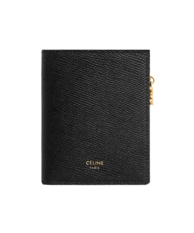 Celine Grain Trimphe Wallet In Black