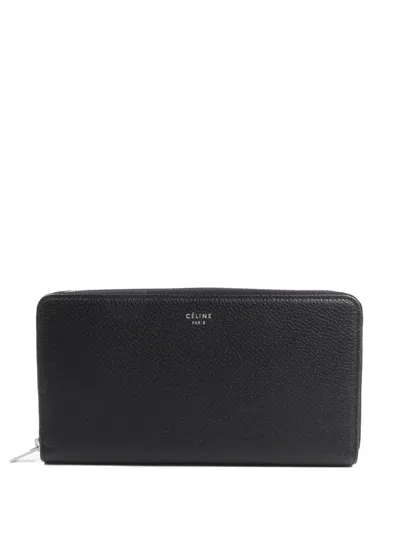 Pre-owned Celine Grained Leather Wallet In Black